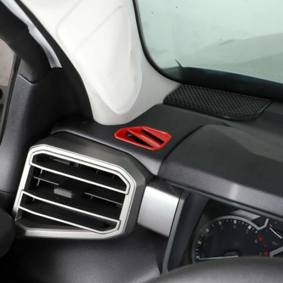 For Toyota Tundra -2025 Red Interior Dashboard Side Air Vent Outlet Trim 2P