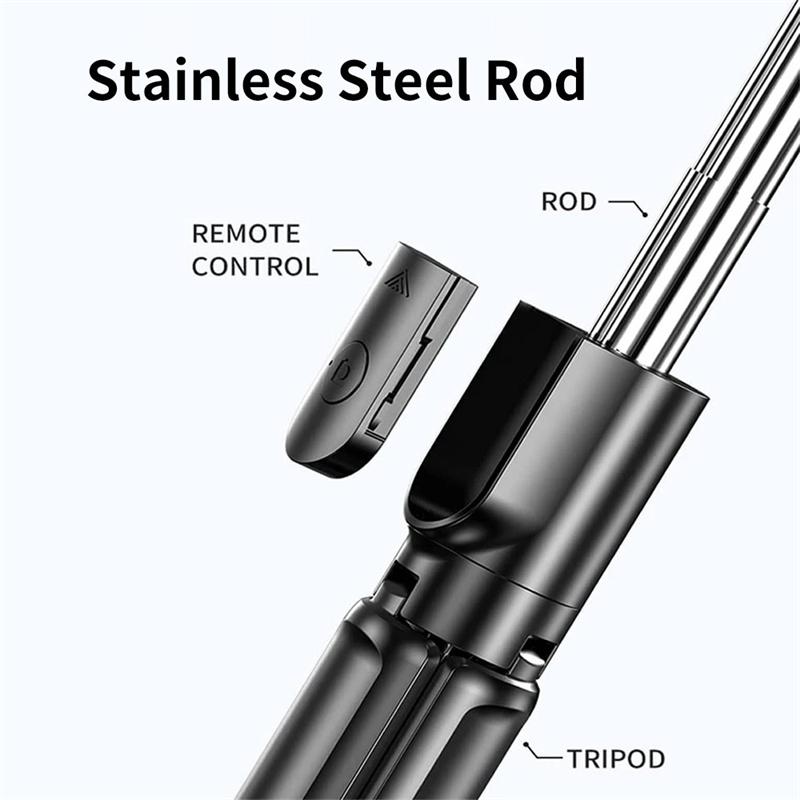 Selfie Stick Wireless Tripod Stand with Light Bluetooth Remote Extendable Tripod for iPhone Mobile Phone Live Streaming