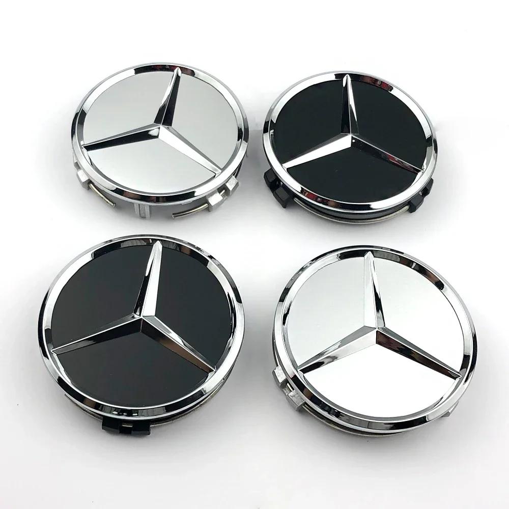 XHBNJ1 AMG W220 For AMG Benz 4pcs/set 75mm Car Wheel Center Hub Caps Cover for Mercedes Benz B/C/E/S Class A Class C200L GLC GLK CLA W1