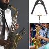 Saxophone Strap Adjustable Neck Strap Saxophone Harnesses PU Leather Padded Soft Neck Slings Comfortable and Breathabilit
