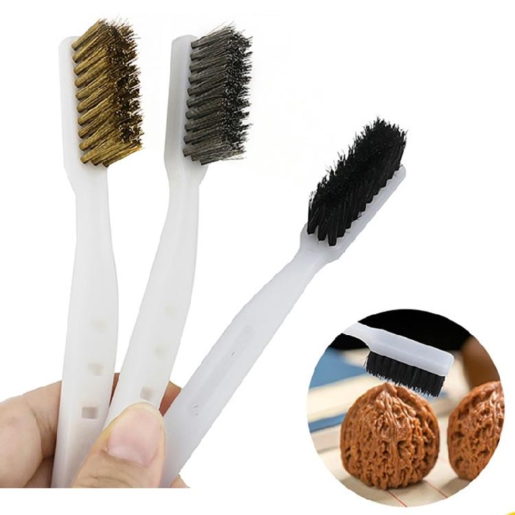 Medium Hard Bristle Brush Ergonomic Handle Not Slip Handle Brush for Gentle Polishing & Maintenance of Collectible Items