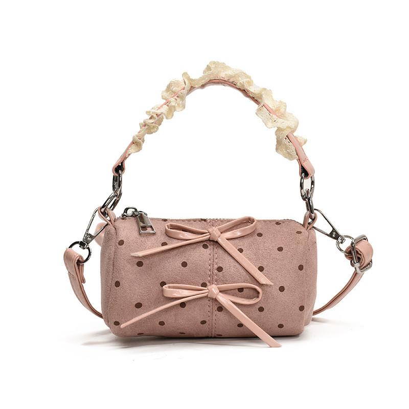 Kids Dot Pattern Canvas Mini Backpack With Adjustable Straps For Daily Use