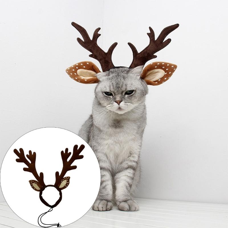 Christmas Pet Antler Headbands For Small Media Dog Cats Soft Costumes Party Decoration Photo Shoot Accessory