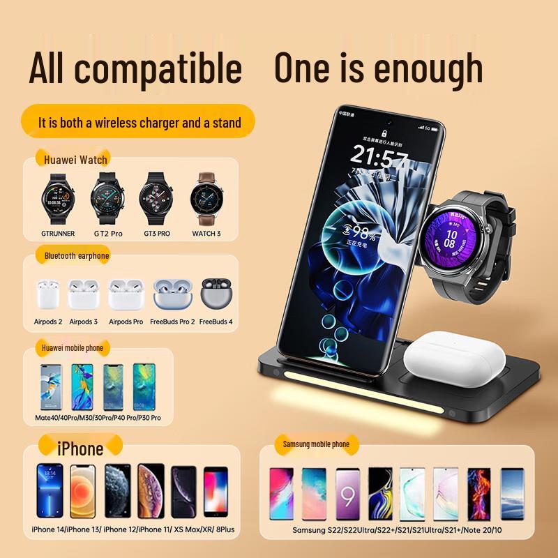 Remax 3-in-1 Vertical Fast Wireless Charging Stand