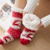 Women's Plus Velvet Christmas Floor Socks: Cozy Snow Sleep Slippers & Leg Covers
