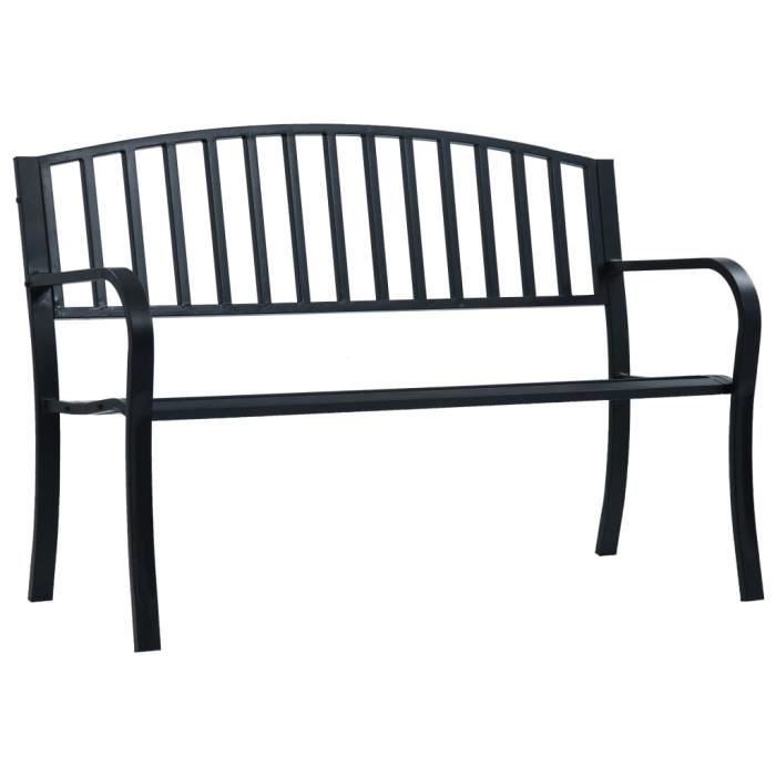 Banc de jardin - vidaXL - 47941 - Acier - Noir - 125 cm - 2 personnes