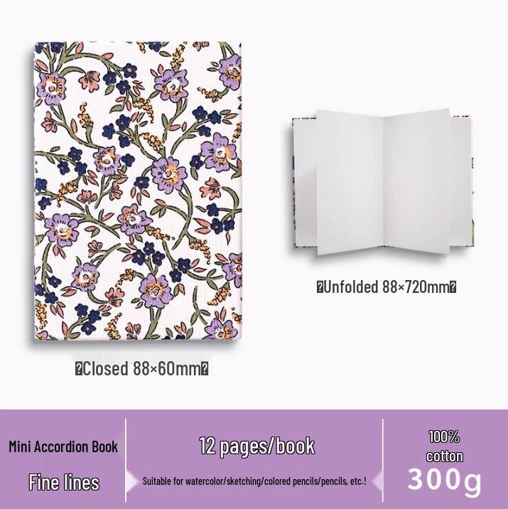 300g Thickened Watercolor Accordion Book for Children's DIY and Art Projects