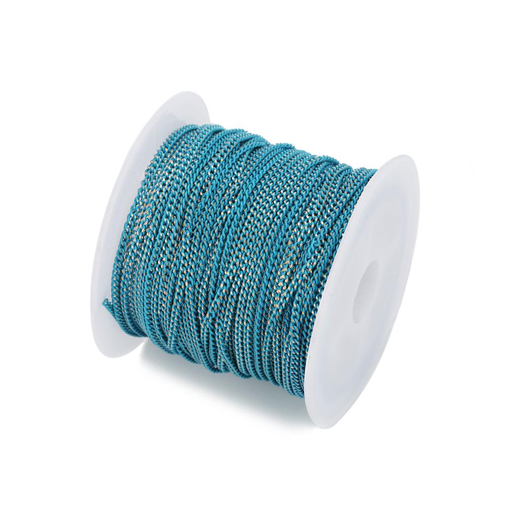 10 yards/Roll Flat Grinding Skin Chains Diy Jewelry Making Connectors Bracelets Necklace Width 1.5 Mm Copper Bulk Chain Finding