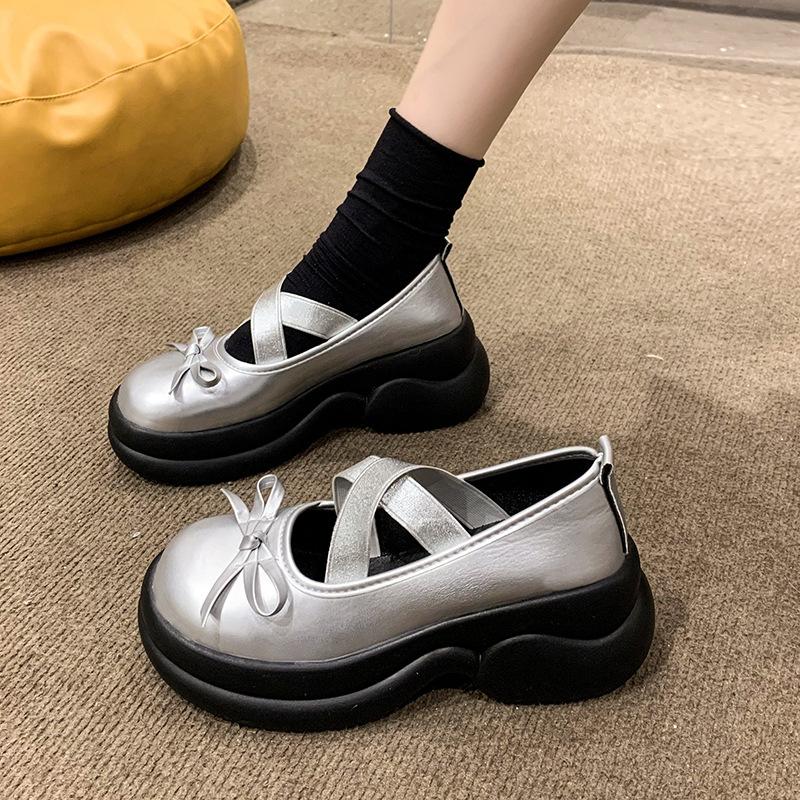 Kõrged kontsad platvormiga pumbad naiste kikilips Risti rihmadega kingad Naise pu nahast paksu kontsaga Jk kingad