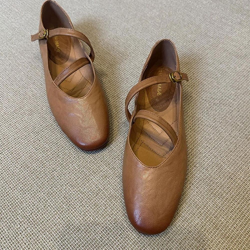 Fashion Little Leather Shoes for Women's 2025 New Style Retro Mary Jane Shoes for Womens Spring and Autumn Low Order Single Shoe Women