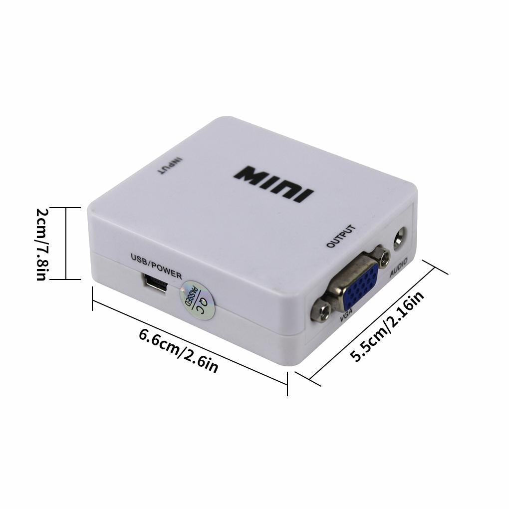 Portable HD 1080P HD To VGA Converter With Audio VGA2HD Video Box Adapter For Computer HDTV Projector For DVD PS3