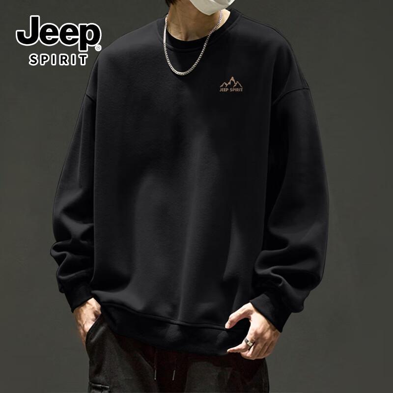 JEEP SPIRIT Herren Locker Geschnittenes Grafik Langarm T-Shirt