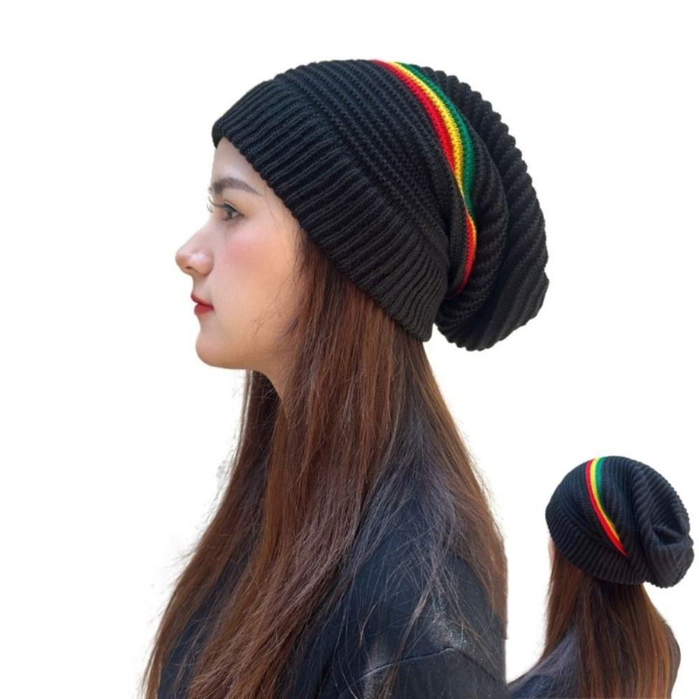 Striped Color Weaving Reggae Hat Hip Hop Hat Skull Caps Jamaica Knitted Hat  Winter Autumn