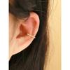14K Slim Square Cubic Innerconts One-Touch Ring Earrings