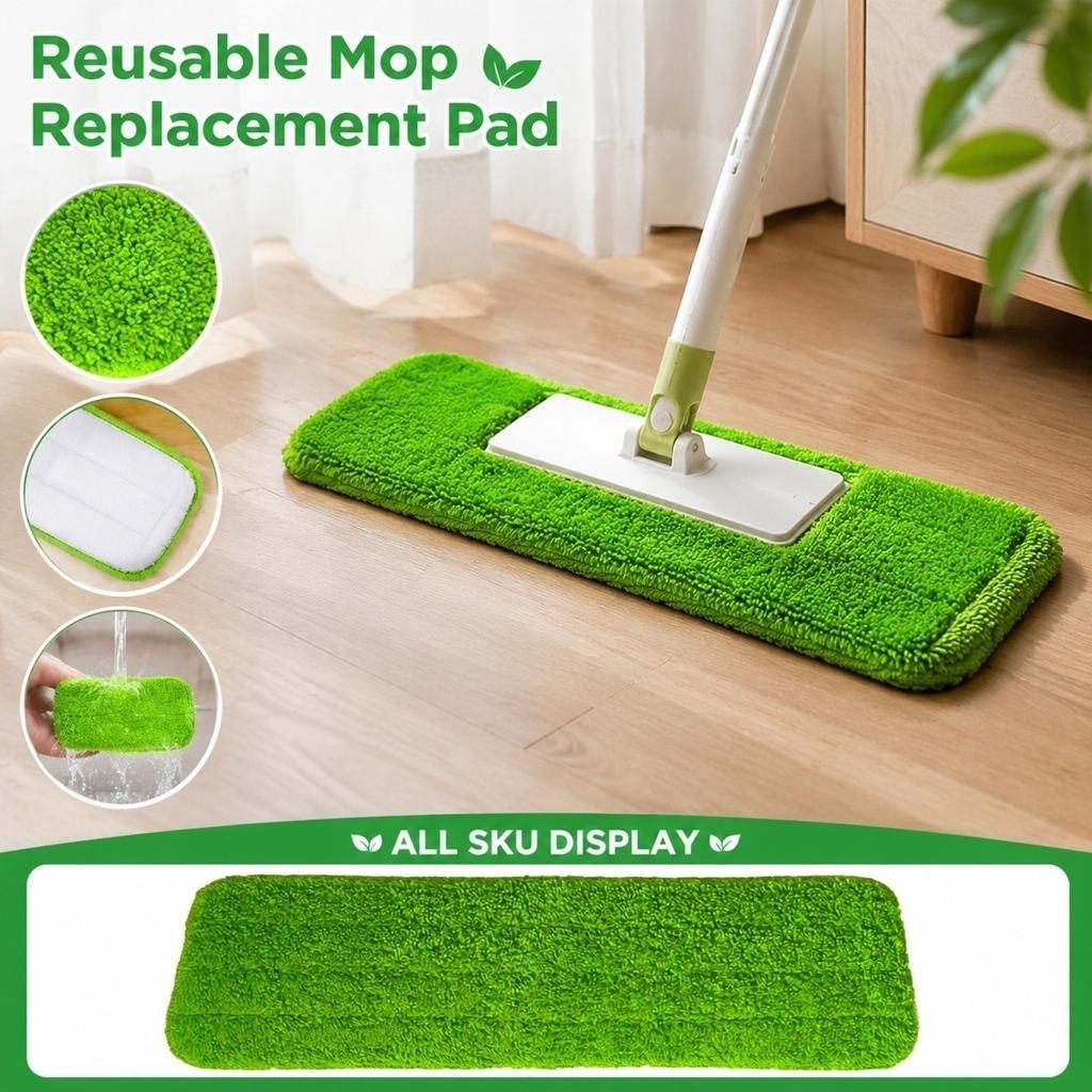Reusable Microfiber Mop Pads Replacement for Flat Mop Machine Washable Durable Cleaning Cloth Suitable for Household Floor Cleaning