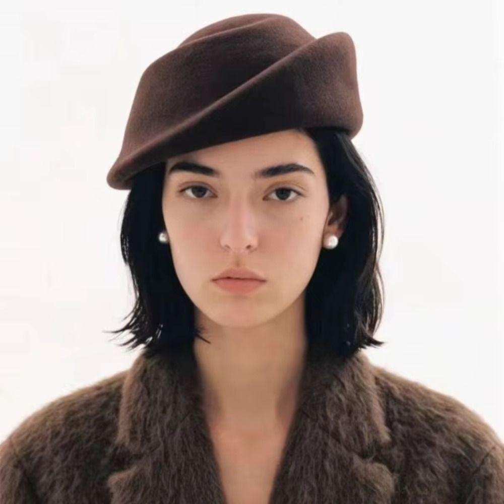 Chapeau cloche élégant en laine Chapeau Fedora style Hepburn Chapeau formel vintage Spectacle en direct