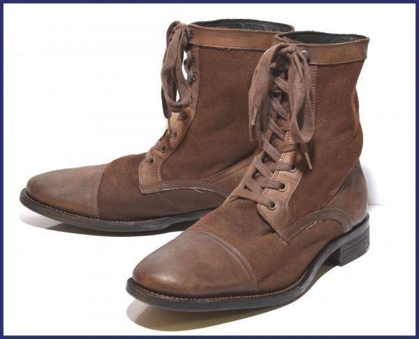 

USA Kenneth Cole Suede Leather Mid Boots [9.5/27.0-27.5/Brown] Handmade(USED)