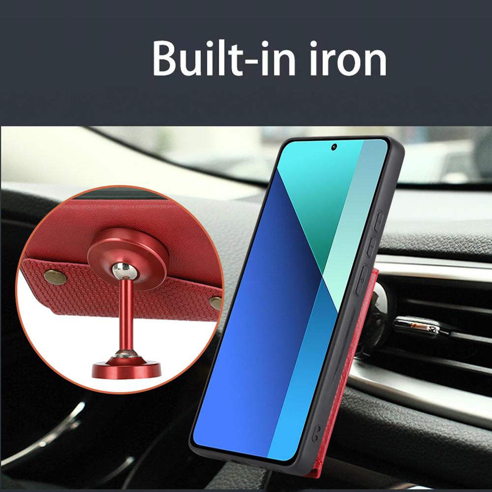 For Xiaomi Redmi Note 13 Pro 4G/Poco M6 Pro 4G Case with Card Slots Kickstand Leather+TPU Phone Cover