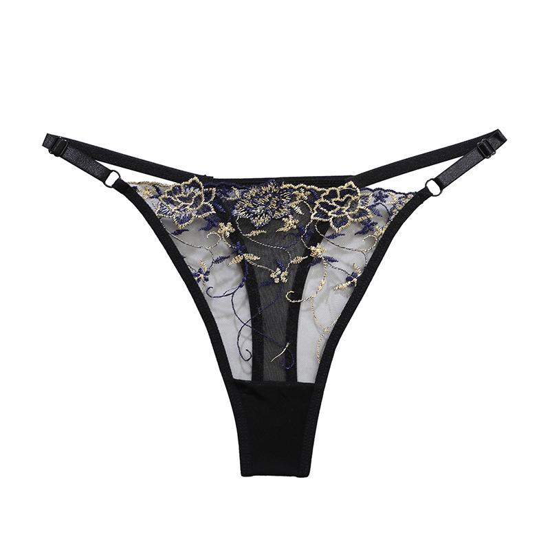 

Регулируемые кружевные стринги большого размера с вышивкой для женщин L (27-35 inches) розы красного