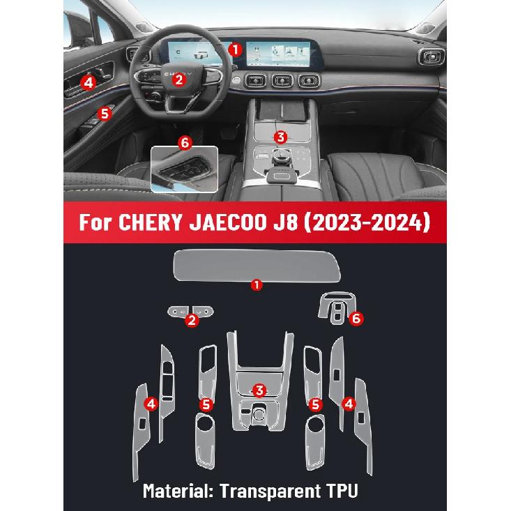 

Anti-scratch Car Interior Center Console Media Dashboard Navigation TPU Protector Film For CHERY JAECOO J8 2024 Accessories A