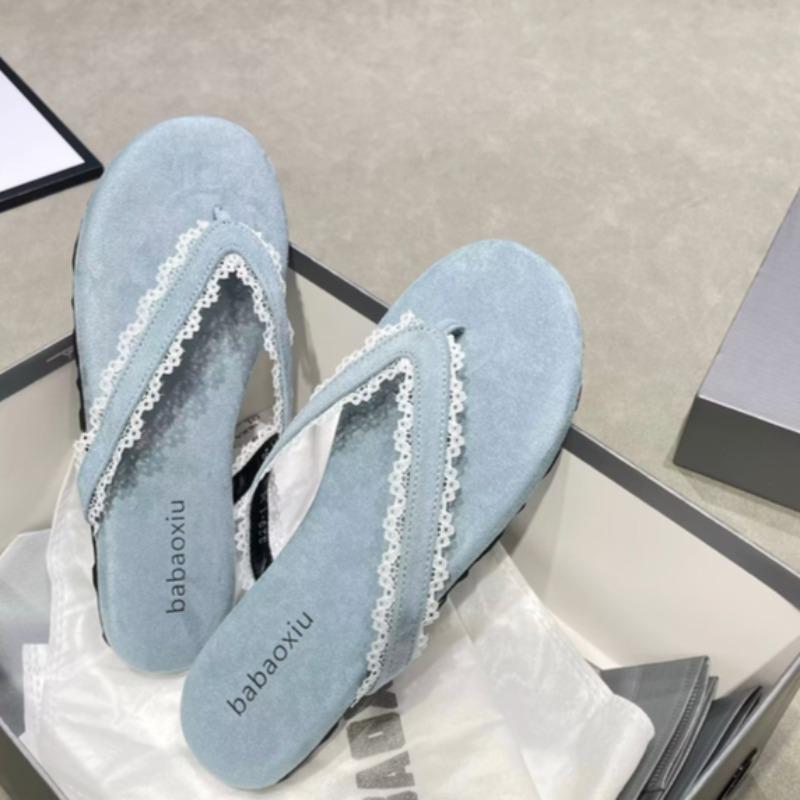 

Fashion Super Comfortable Small Fragrance Soft-soled Lace Flip-flops Women s Summer New Style with Skirt Beach Sandals and Slippers 40