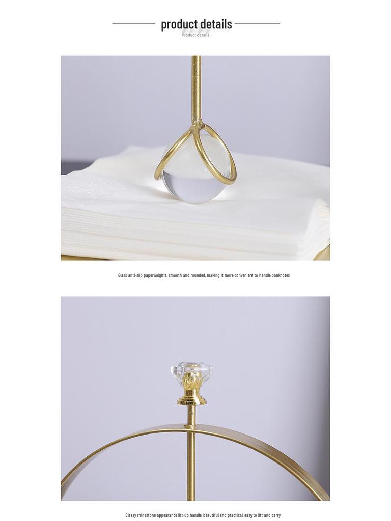 Luxury Crystal Tissue Holder: Elegant Metal Stand for Home or Office Decor