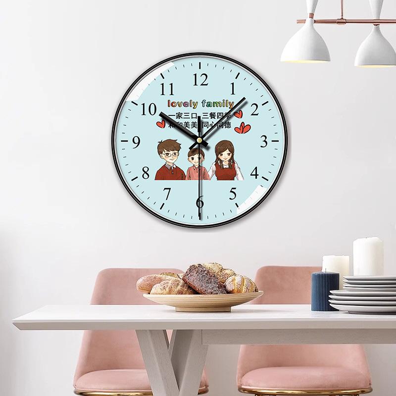 10 Inch 25cm Wall Clock Silent Family Living Room Warm Family Bedroom Clock Living Room Creative