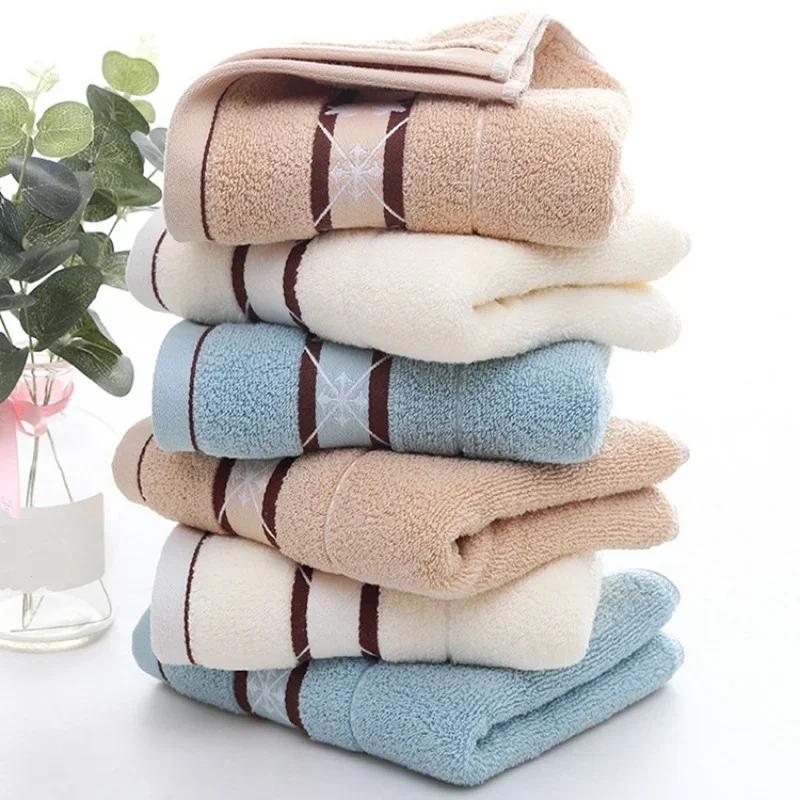 1PC Soft Cotton Bath Towel Beach Home Face Towel Adults Bathroom Absorbent Towels 35x75cm