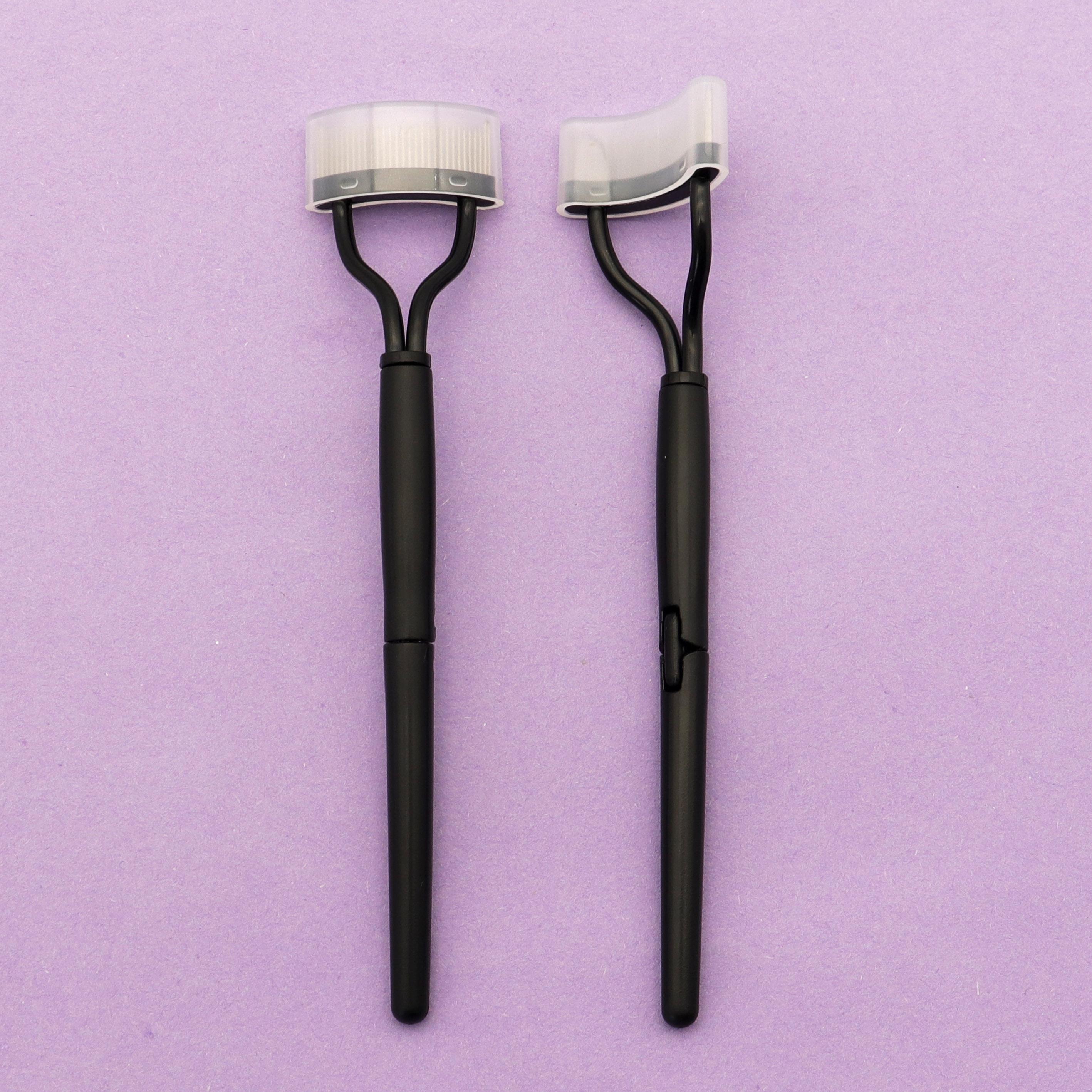 Private Logo Eyelash Comb Curler Eyelashes Separator Makeup Tool Mascara Applicator Foldable Eyelash Brush чёрный