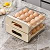 2-Layer Stackable Refrigerator Egg Organizer Clear Plastic Egg Holder Drawer Type Storage Box for Kitchen Organization