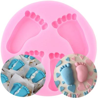 Baby Foot Silicone Molds DIY Party Cupcake Topper Fondant Cake Decorating Tools Candy Chocolate Gumpaste Mould