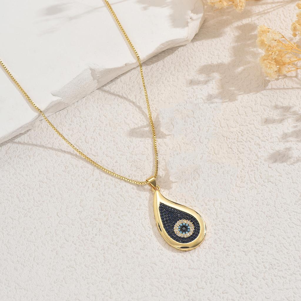 Popular Women's Earrings Necklace Set Personality Demon's Eye Hip Hop Design Ring Versatile High Long Item