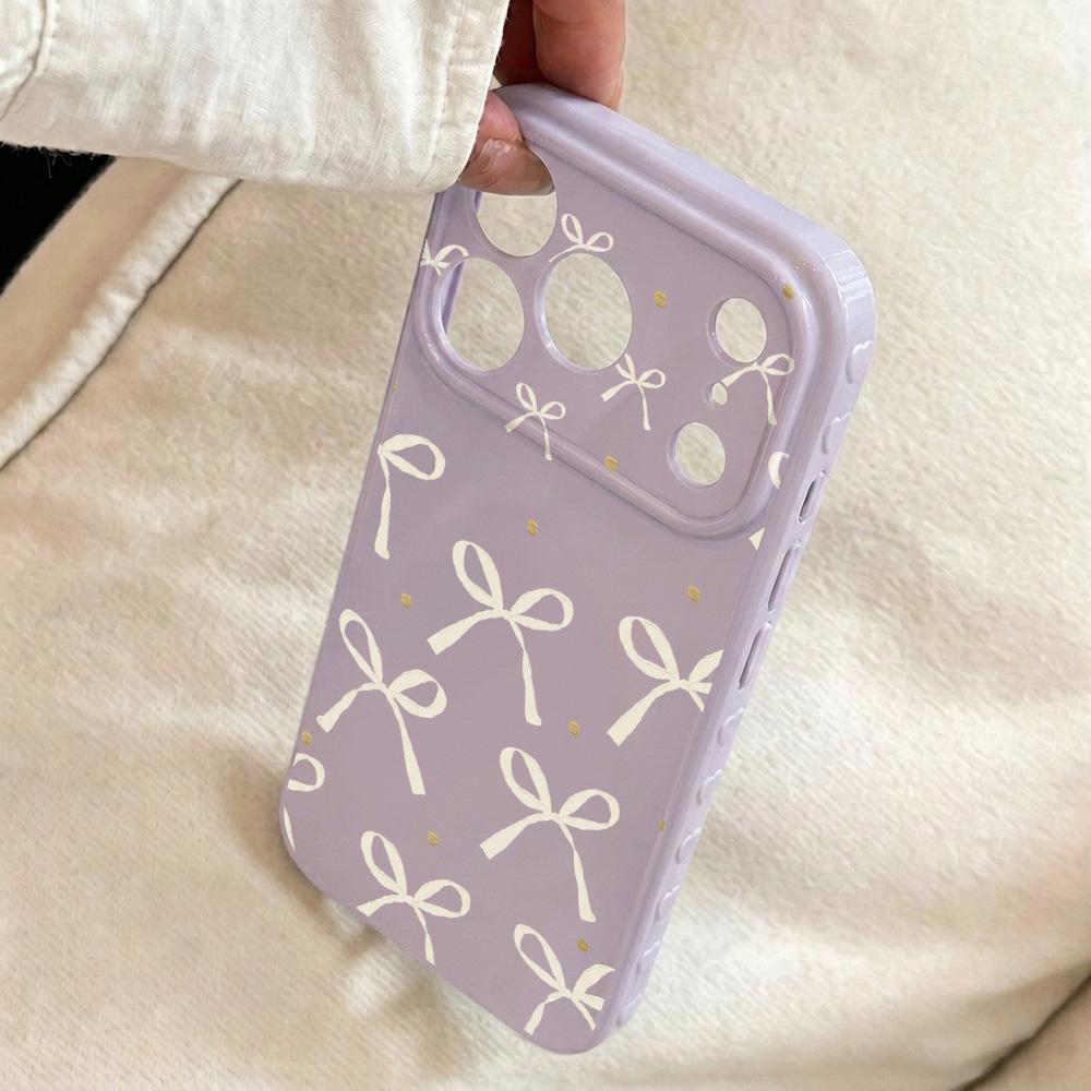 Sweet Bowknot Phone Case For iPhone 17 Pro Max Case For iPhone 16 15 14 13 12 Pro Max 11 Silicone Shockproof TPU Bumper Cover