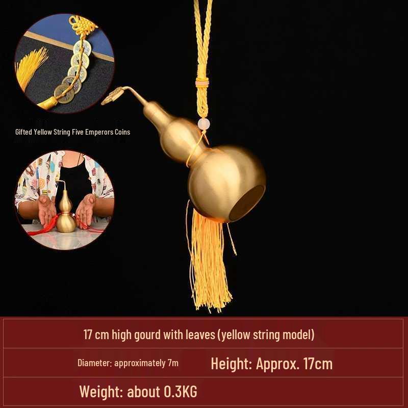 Brass Bagua Gourd with Five Emperors' Coins Pendant – Home Decor Craft