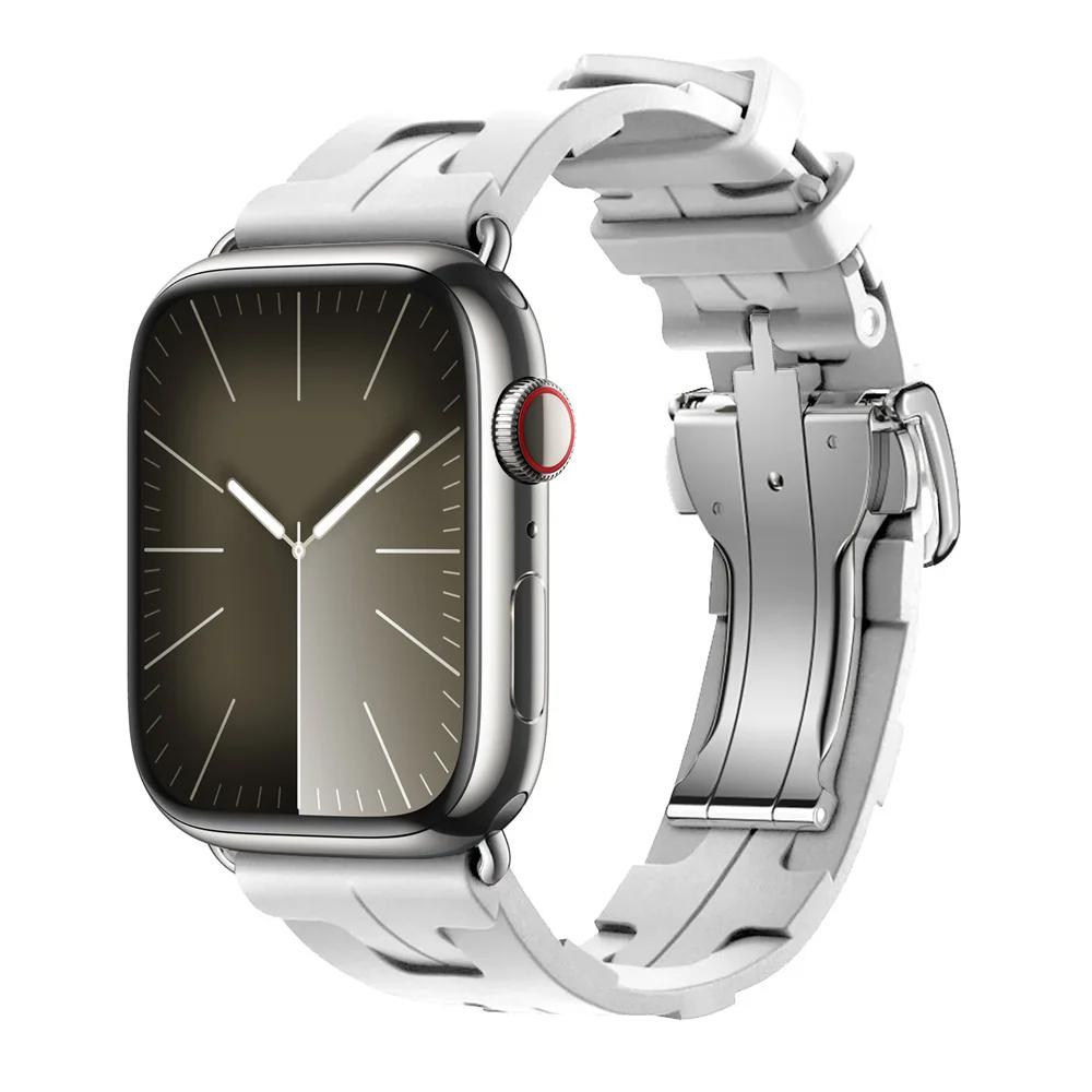 Con Logo Kilim Cinturino in Silicone a Giro Singolo Cinturino per Apple Watch 46mm 42mm Cinturino per Iwatch 11 10 9 8 Ultra3 49mm 45mm 38mm Cinturino per Orologio