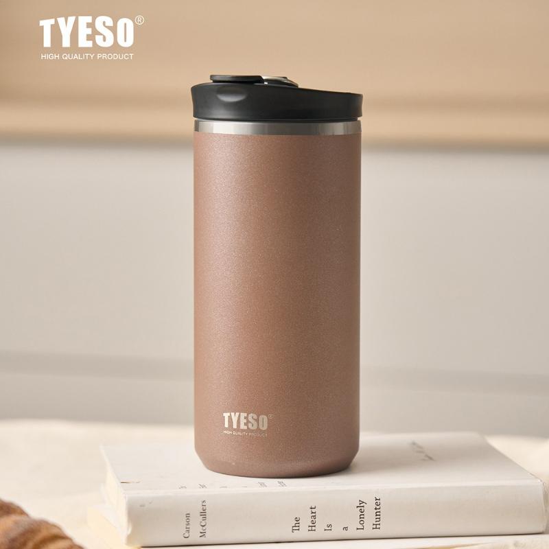 Tyeso French Press Coffee Mug 304 Stainless Steel Thermoses Travel Mug Portable Cold Brew Coffee Maker Tea Infuser Insulated Cup