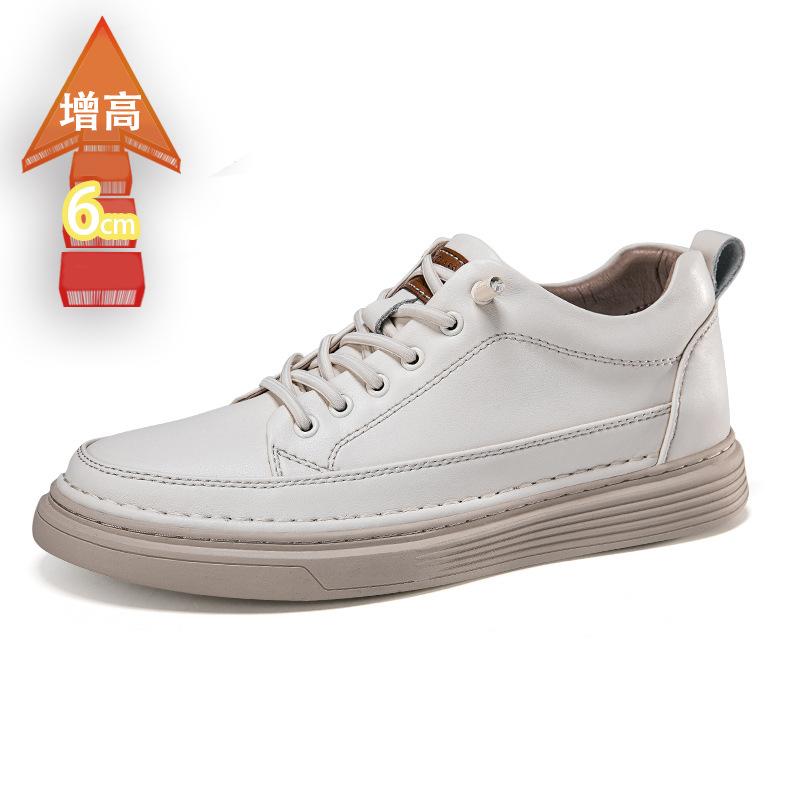 New invisible heightening shoes men's 6 breathable British style trend soft sole heightening 8 men's shoes sports and leisure board shoes