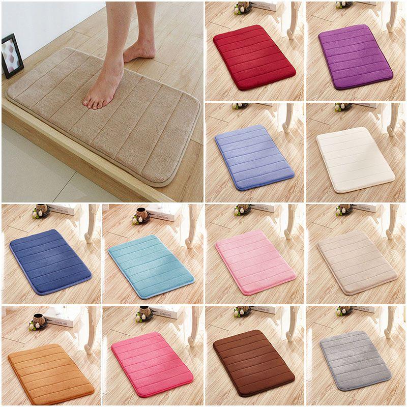 Ultra-absorbent Memory Foam Bathroom Rug In Plush Coral Velvet For Ultimate Comfort
