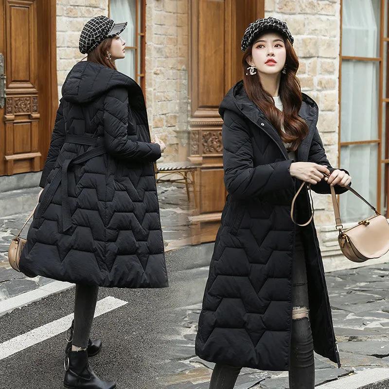 Women's Winter Parka Jacket Loose Plus Size Mid-length  Padded Jacket Women's Black Cloak Coat  Thick Parka Coat