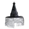 Halloween Witch Hat Makeup Costume Props Cosplay Dance Witch Hat Mesh Sticky Spider Wizard Hat Halloween Decorations for Home