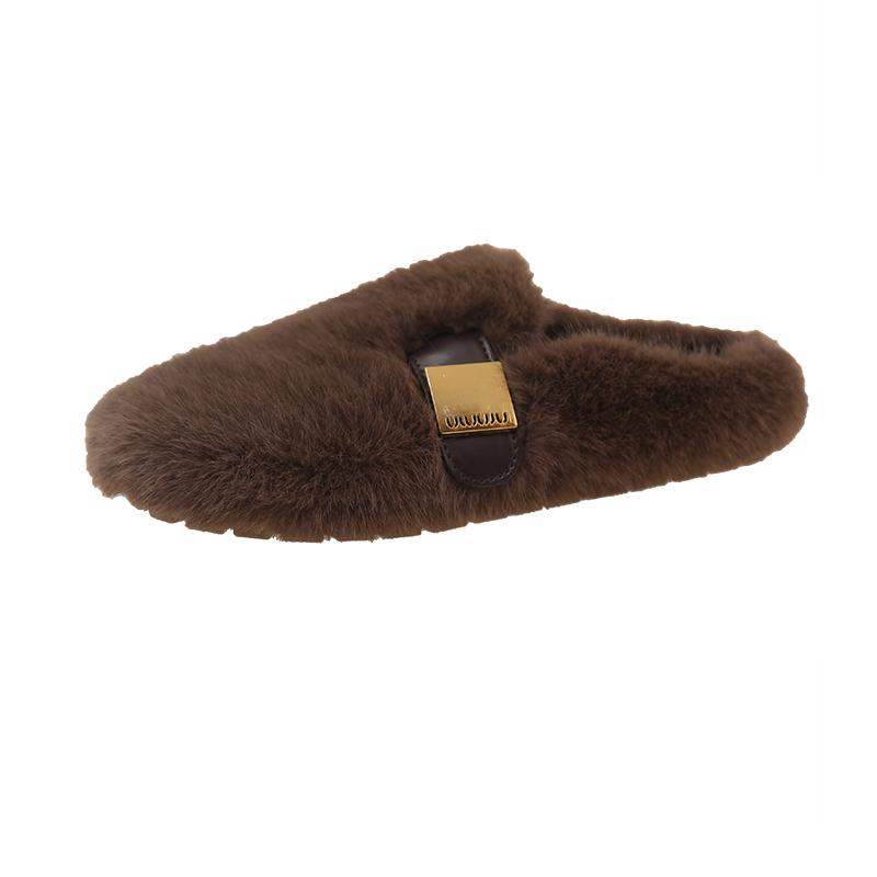 

Мода 2025 Зимние Пушистые Меховые Тапочки Женские Платформа Женская Обувь Лоферы Мех Повседневные Шлепанцы Осень Комфорт Домашняя Обувь 40