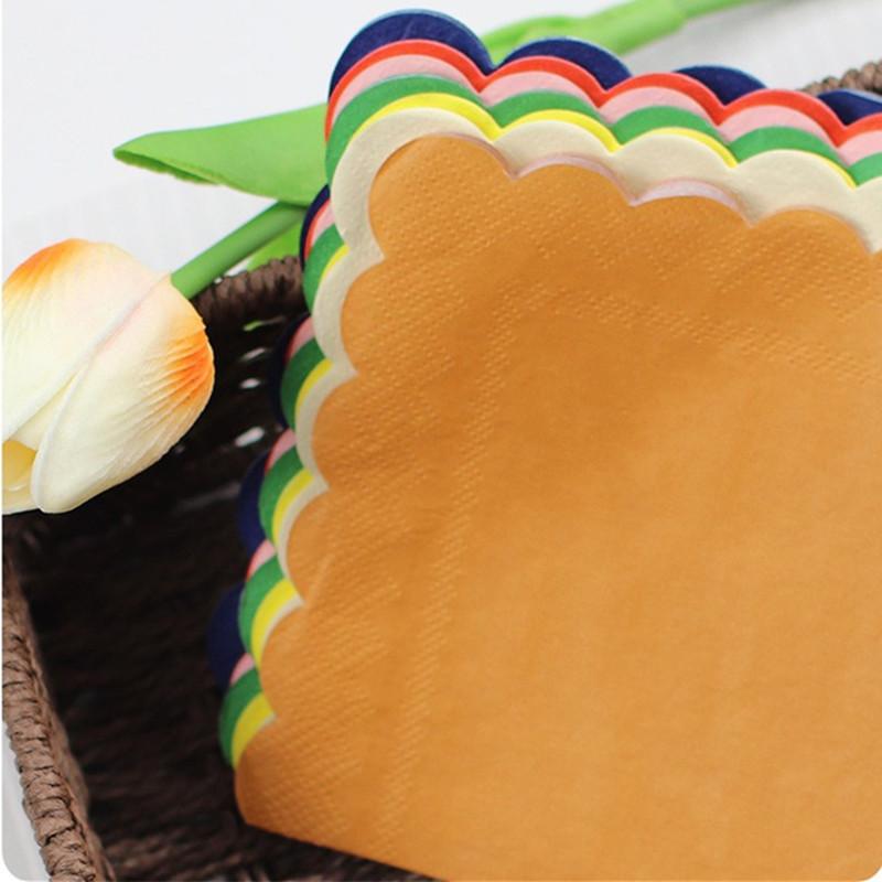 20pcs/pack 25x25cm Solid Color Lace Paper Disposable Napkins Cocktail Dinner Wedding Birthday Xmas Party Decoration
