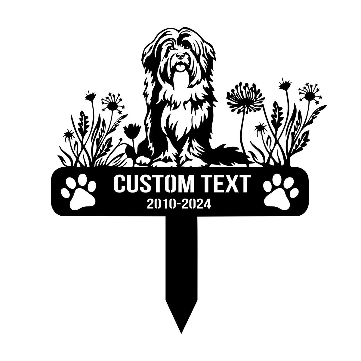

Custom Tibetan Terrier Dog Memorial Stake, Personalized Metal Garden Sign, Pet Grave Marker for Yard, Outdoor Animal Decor