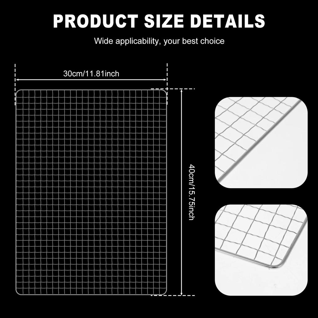 8Pcs BBQ Mesh Grill Mat Rectangular Mesh Grilling Mats Nonstick Mesh Grill Topper Reusable BBQ Grill Topper Temperature