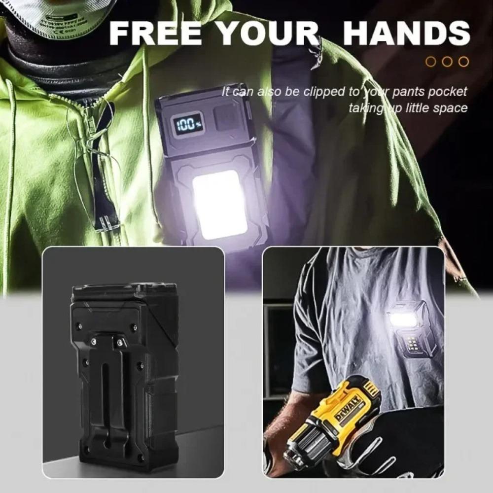 LED Portable Work Light USB Rechargeable Hat Clip Light Portable Keychain Flashlight Outdoor