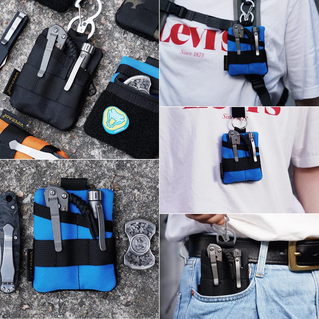 VIPERADE VE13 Mini EDC Small Pocket Organizer with DIY Patch EDC Knuckle Pocket Organizer for EDC and EDC Gear Pouch, Area, Men, Lighter, Coin,