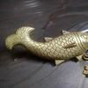 Golden Fish Design Functional Brass Lock with 2 Keys Handcrafted Collectible Decorative Showpiece Door Gate