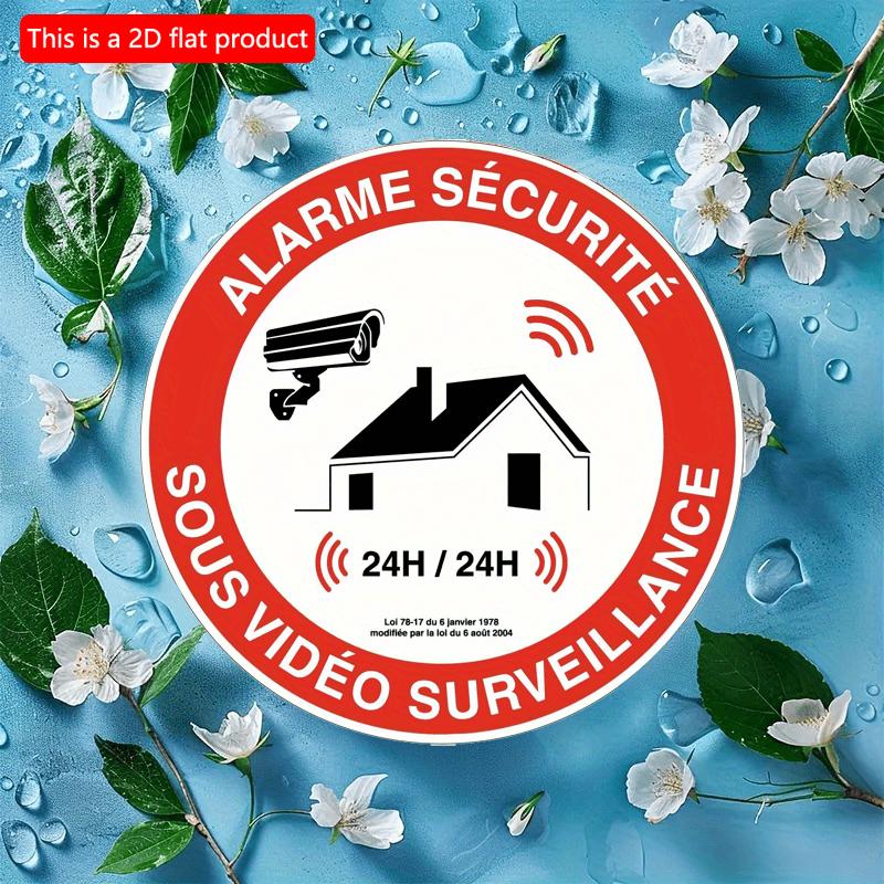 1pc 2d Flat 20*20cm, Security Alarm Under Video Surveillance Wooden Sign, for Restaurant Shop, Farmhouse, Street, Shop, Bar, and Coffee House Decor.