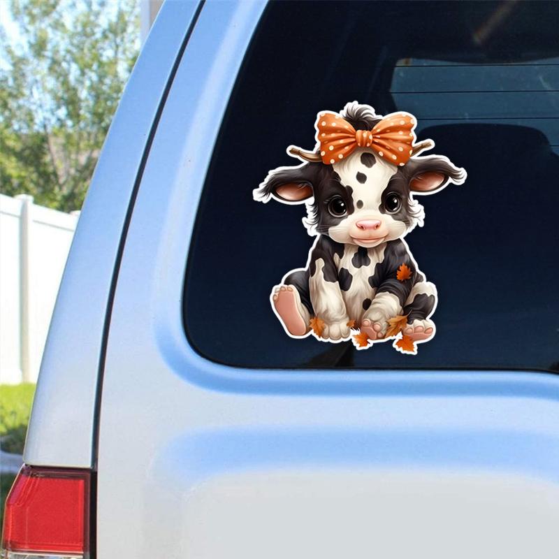 Cute Cartoon Cow Car Stickers Funny Creative Waterproof Vinyl Decal Motorcycle Decorative Accessories