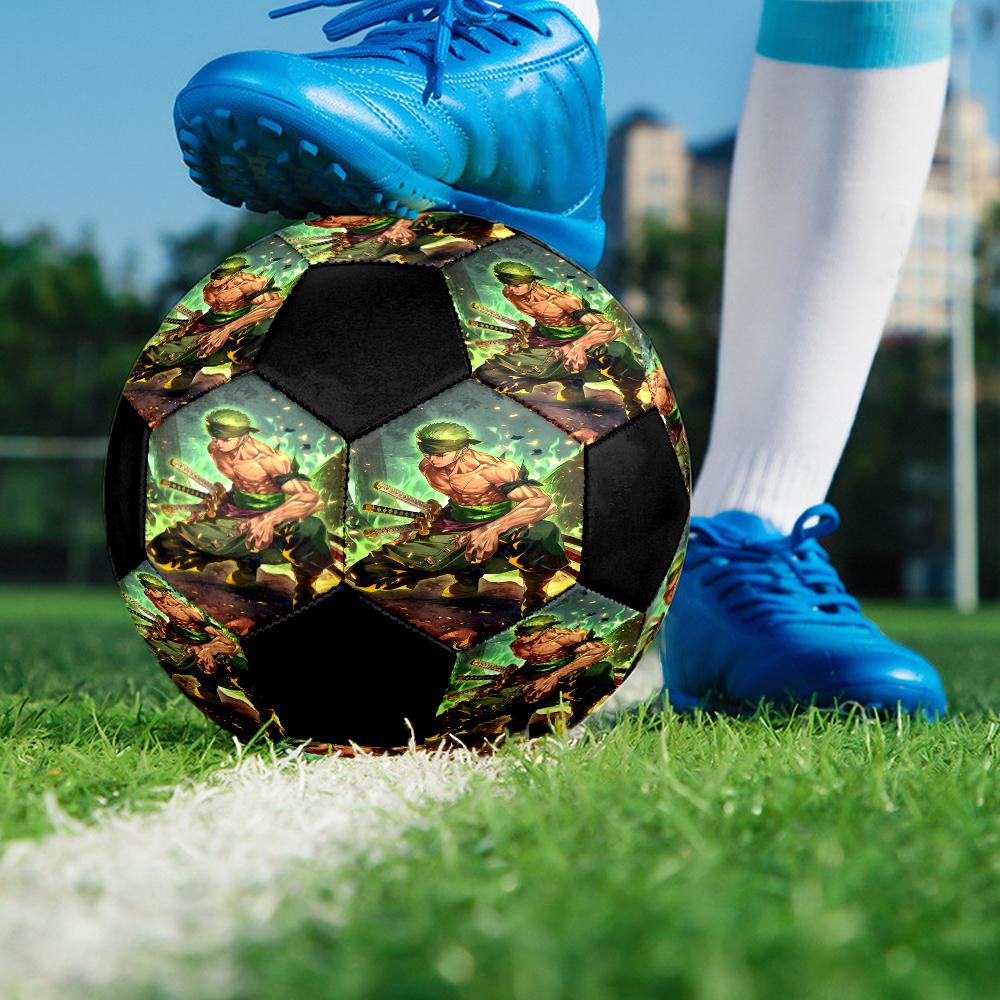 1pc Roronoa Zoro One Piece Football Soccer Ball Size 5 Indoor Soccer Ball Fashion Colorful  Backyard Game -Great For Sports Fans Gift HE29
